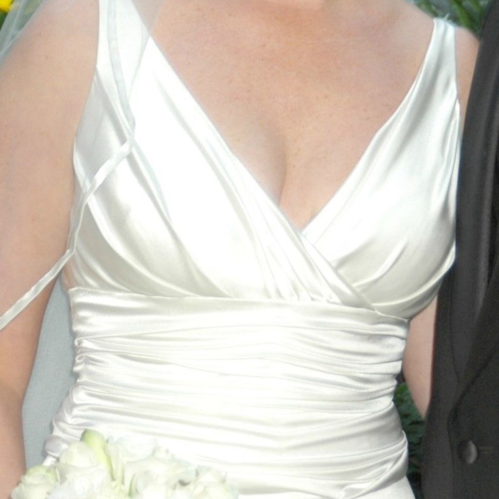 Romona Keveza Pure Silk V-Neck Wedding Dress